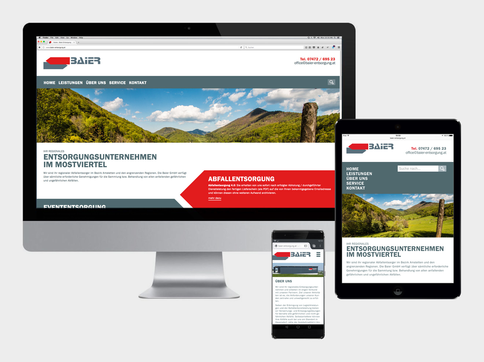 Baier GmbH – Screendesign / Website