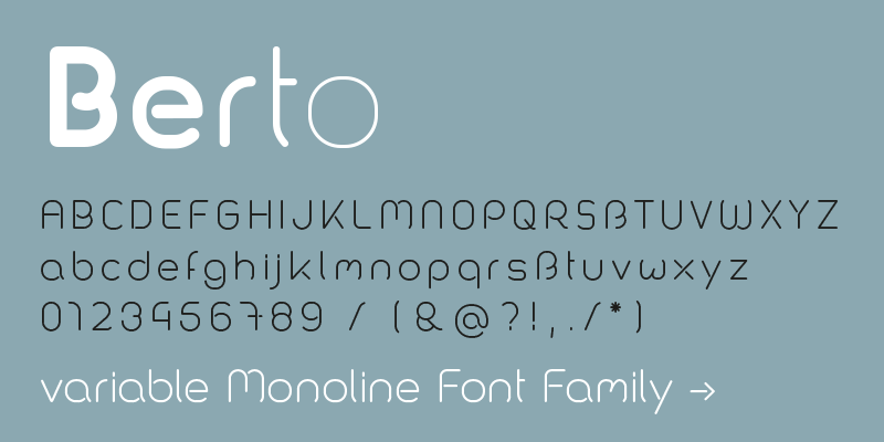 Berto Monoline / alphabeet, Fonts