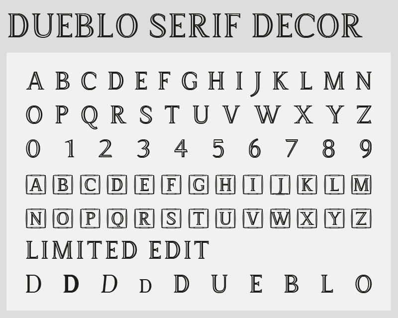 Dueblo Serif Decor corridor Fonts
